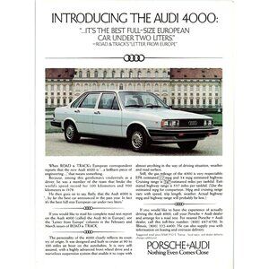 1980 Audi 4000 Luxury Sports Sedan Vintage Print Ad Palace Grounds 80s Wall Art